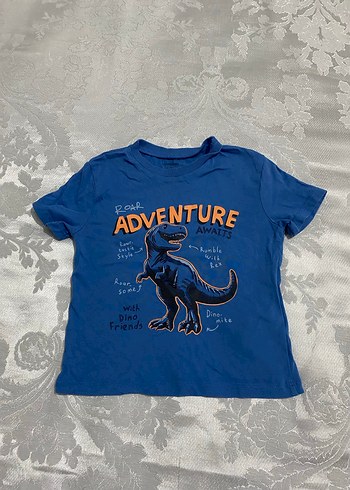 Erkek Çocuk Mavi Baskılı Kısa Kollu Tişört - Görsel 2