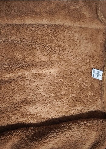 Kız Çocuk Kahverengi Kapüşonlu Kürklü Ceket - Görsel 3