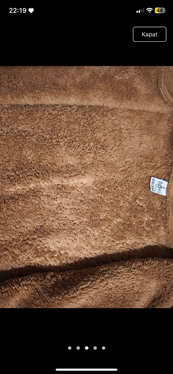 Kız Çocuk Kahverengi Kapüşonlu Kürklü Ceket - Görsel 3