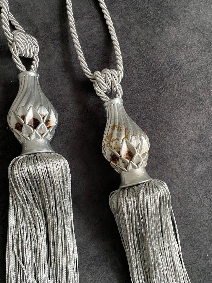 Bohem Gri Nakışlı Perde Bağı - Görsel 3