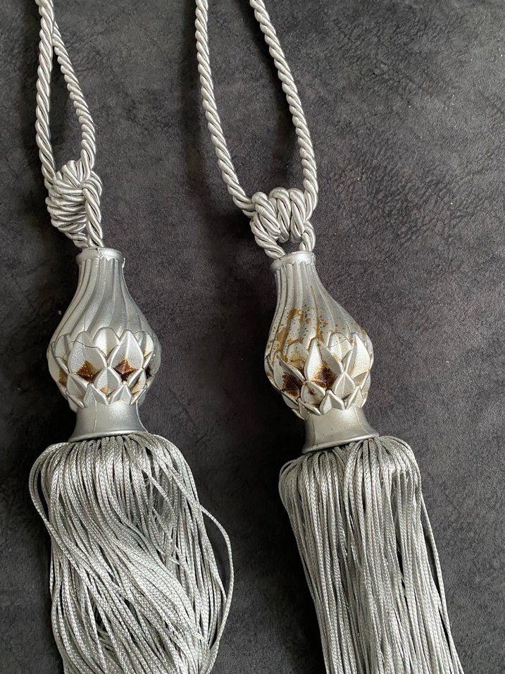 Bohem Gri Nakışlı Perde Bağı - Görsel 4