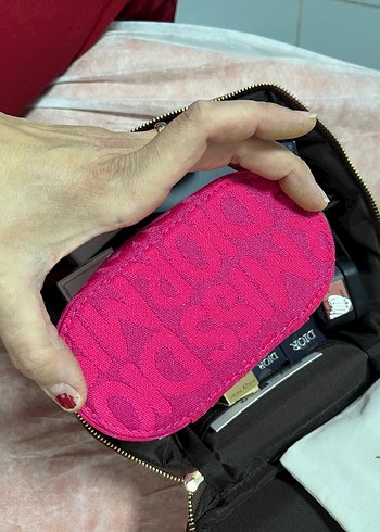  Beden Miss Dior Fermuarlı Pembe Kadın Makyaj Çantası