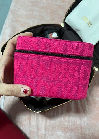 Miss Dior Fermuarlı Pembe Kadın Makyaj Çantası