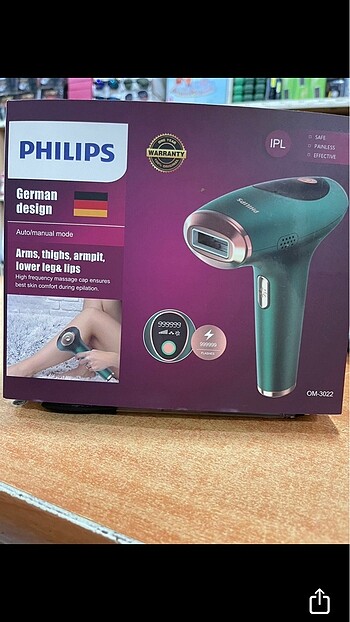 Philips 1 milyon attım lazer epilasyon