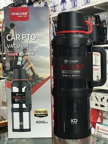 4 litre içi dışı paslanmaz çelik termos 48 saat sıcak soğuk tut