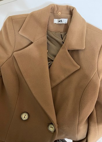 Bej Süet Midi Kadın Kaşe Kaban - Görsel 3