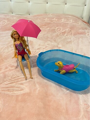 Barbie ve köpeği havuz seti