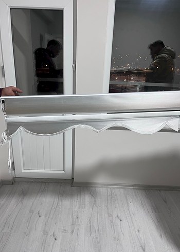 Bej Gri Çizgili Modern Stil Perde - Görsel 2