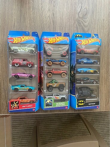 Hot wheels 5 li 3 adet set batman ve hw serisi