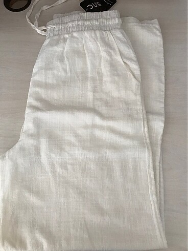 xl Beden beyaz Renk KETEN PANTOLON