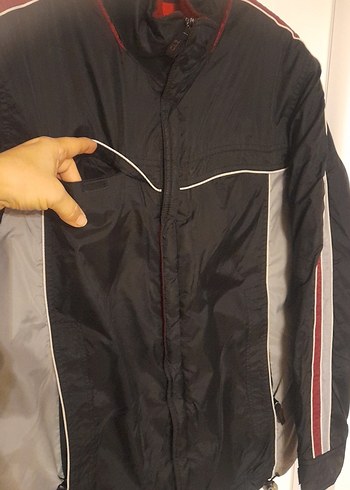 COLLZİONE Erkek Siyah Şeritli Mont - Görsel 2