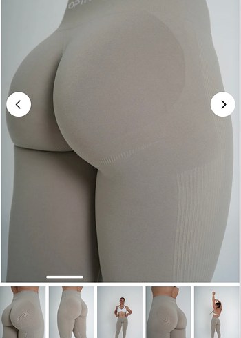 OPTIVE BÜZGÜLÜ TAYT Bej Kadın Spor Tayt, Normal Boy, Dar Kesim - Görsel 2