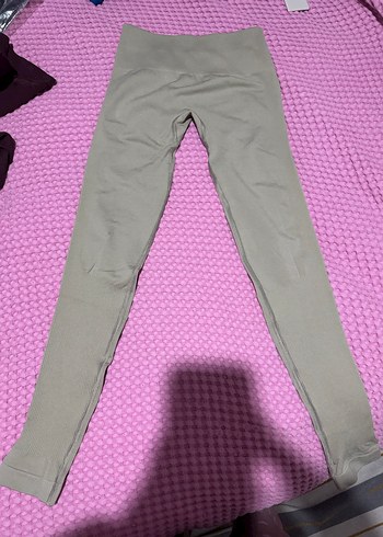 OPTIVE BÜZGÜLÜ TAYT Bej Kadın Spor Tayt, Normal Boy, Dar Kesim - Görsel 6