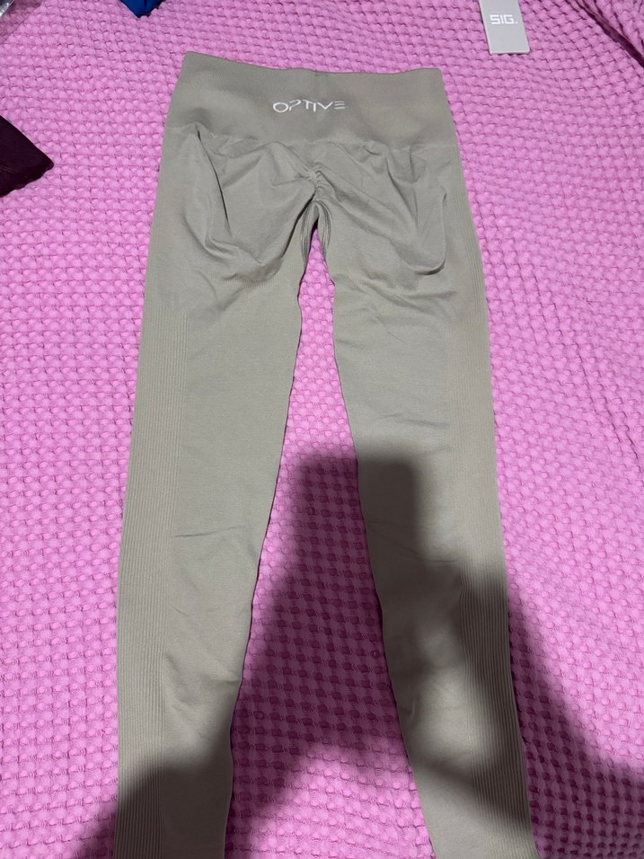 OPTIVE BÜZGÜLÜ TAYT Bej Kadın Spor Tayt, Normal Boy, Dar Kesim - Görsel 5