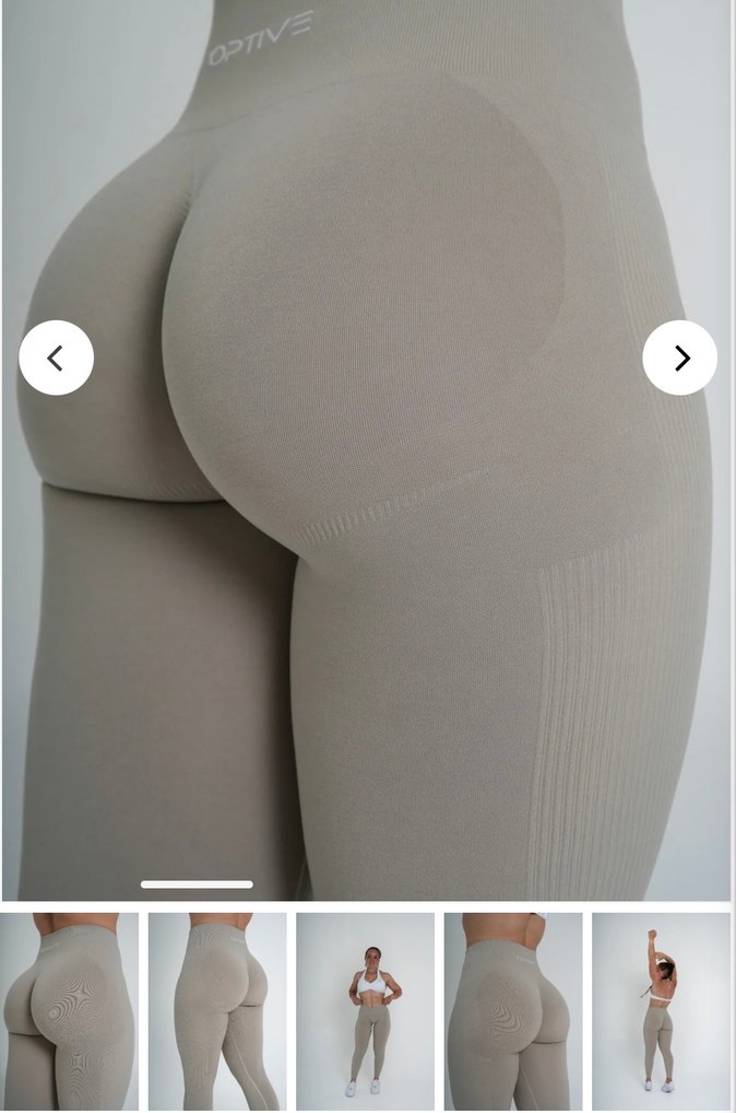 OPTIVE BÜZGÜLÜ TAYT Bej Kadın Spor Tayt, Normal Boy, Dar Kesim - Görsel 2