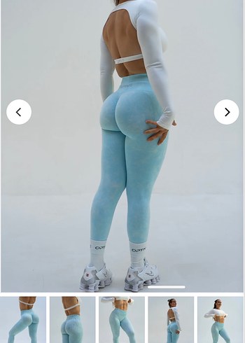 Mavi Optive Büzgülü Spor Tayt - Görsel 4