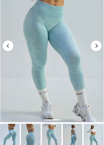 Mavi Optive Büzgülü Spor Tayt - Görsel 3