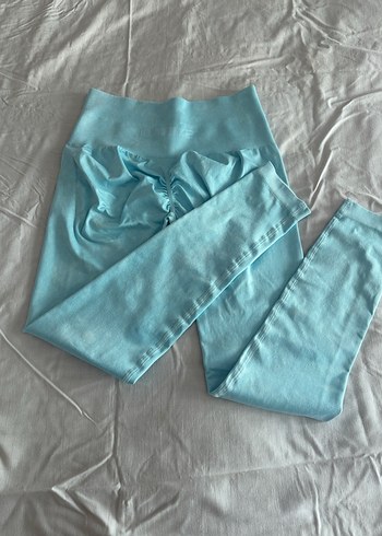 Mavi Optive Büzgülü Spor Tayt - Görsel 7