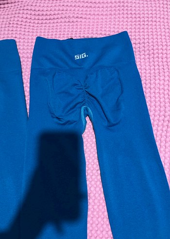 Sig. Büzgülü lacivert spor tayt - Görsel 5