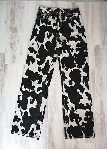 Desenli Wide Leg Jean