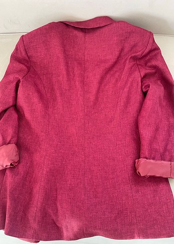 Bordo Düğmeli Kadın Blazer Ceket ve pantolon takım - Görsel 7