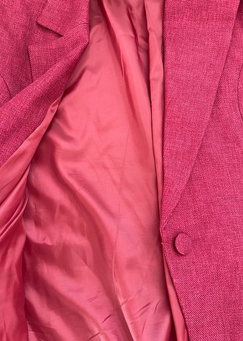 Bordo Düğmeli Kadın Blazer Ceket ve pantolon takım - Görsel 4