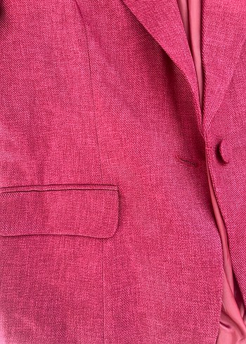 Bordo Düğmeli Kadın Blazer Ceket ve pantolon takım - Görsel 3