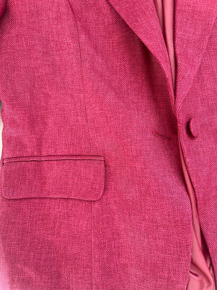 Bordo Düğmeli Kadın Blazer Ceket ve pantolon takım - Görsel 3