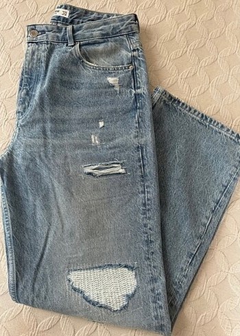 Kadın mavş Bol Kesim Midi Denim Jean - Görsel 2