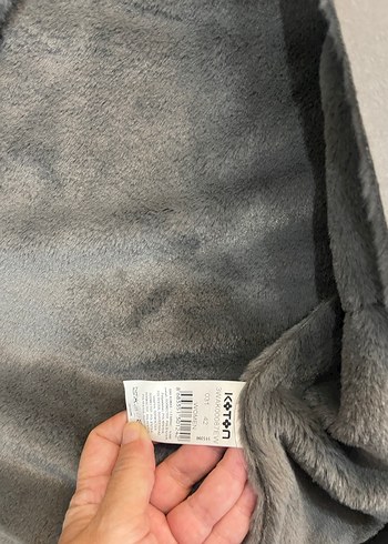 Gri Süet Kadın Uzun Kürklü Kaban - Görsel 8