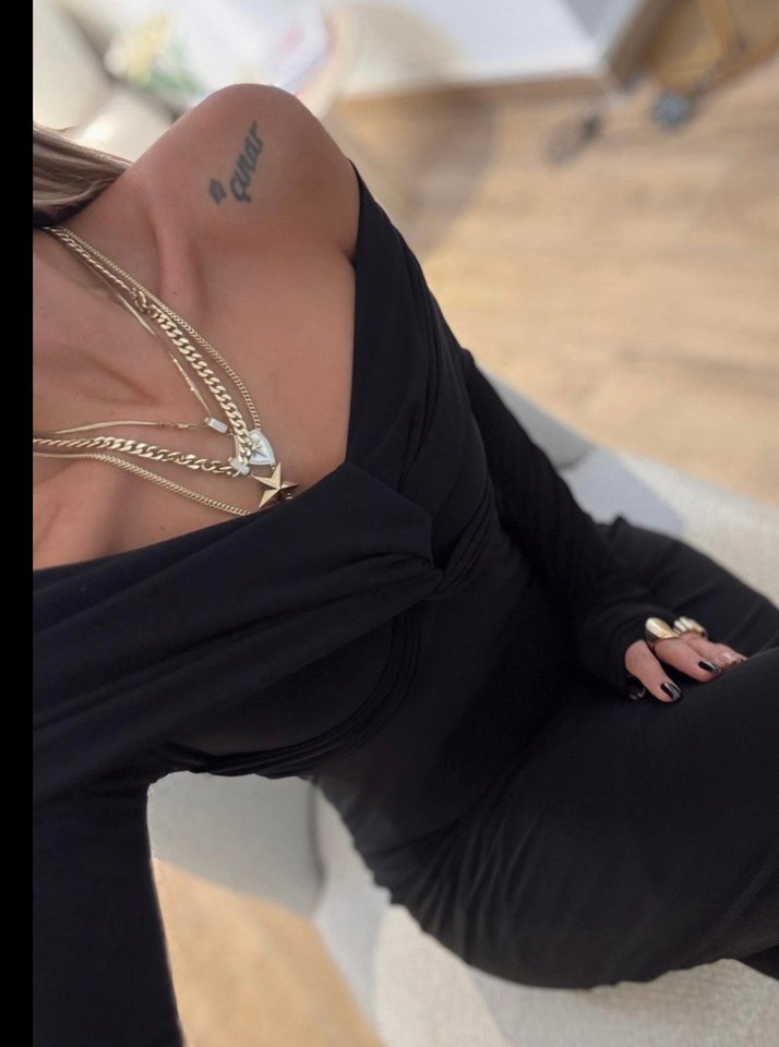 Siyah Drapeli Uzun Kadın Elbise - Görsel 2