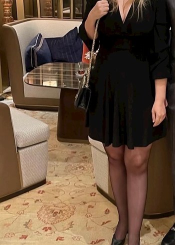 Siyah Deri Midi Elbise - Görsel 2