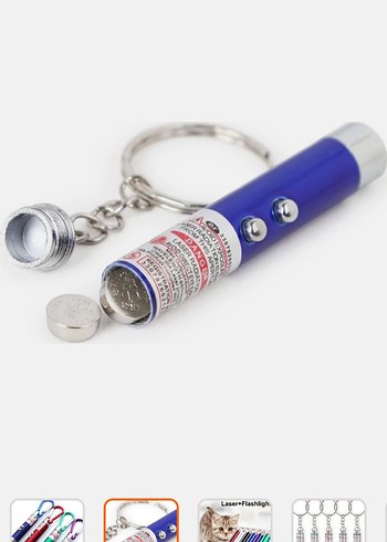 Renkli Lazer ve Fenerli Kedi Oyuncağı Anahtarlık - Görsel 4