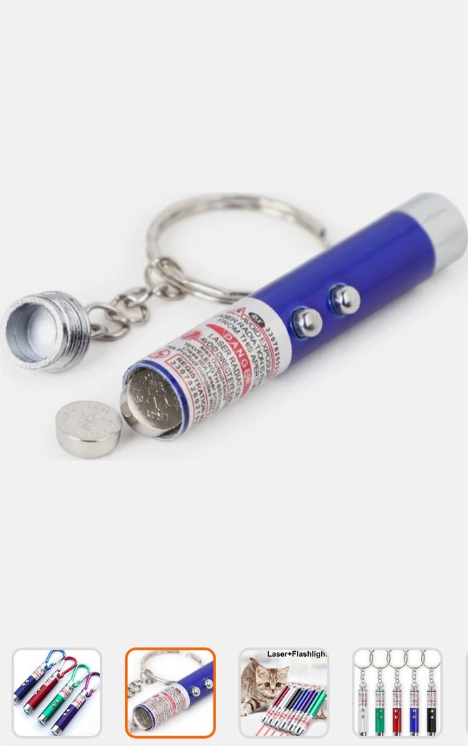 Renkli Lazer ve Fenerli Kedi Oyuncağı Anahtarlık - Görsel 4