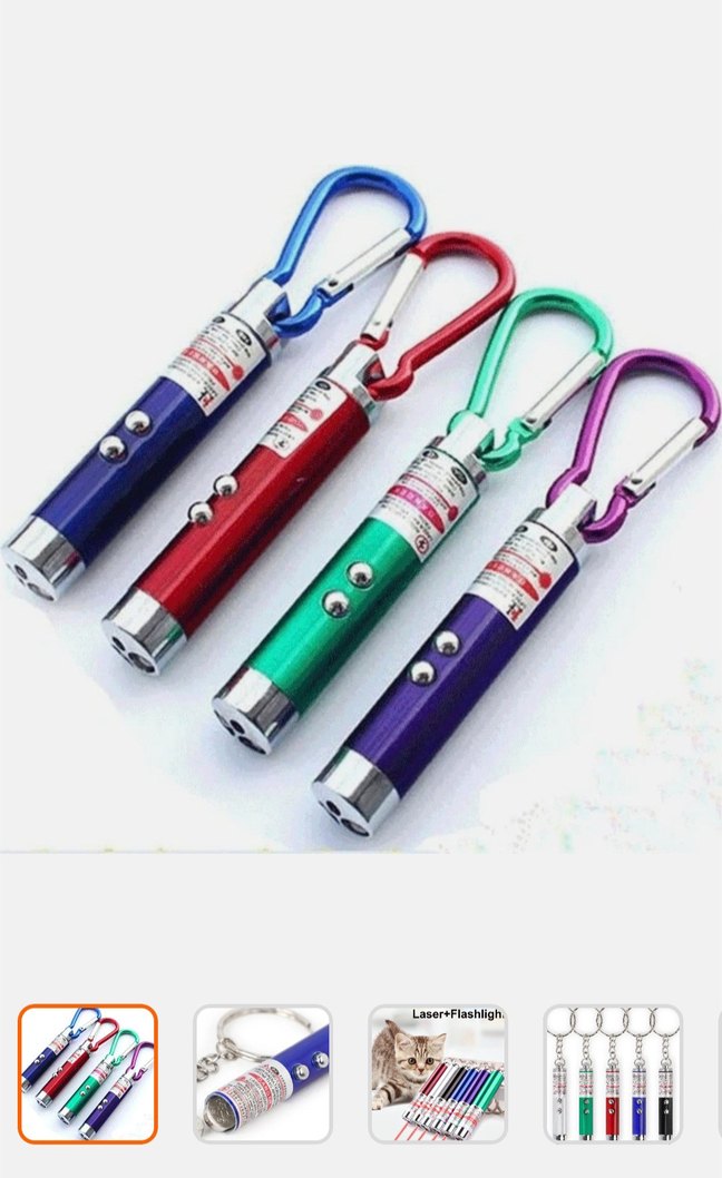 Renkli Lazer ve Fenerli Kedi Oyuncağı Anahtarlık - Görsel 2