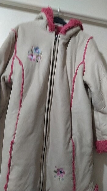 Kış içi kürklü mont 8 9 10 11 yaş için uyumlu kollarını katlayıp - Görsel 2