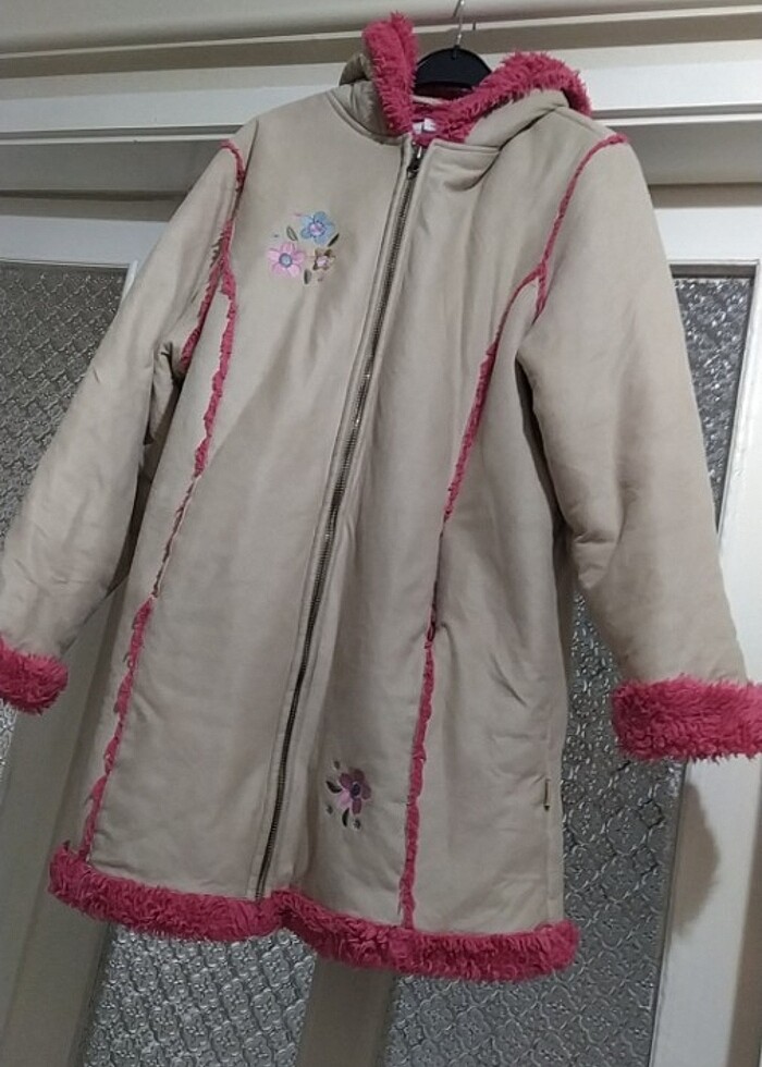 Kış içi kürklü mont 8 9 10 11 yaş için uyumlu kollarını katlayıp - Görsel 4