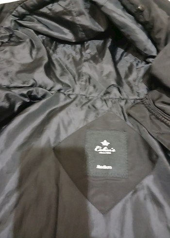 Kadın Siyah Uzun Fermuarlı Kışlık Mont - Görsel 3