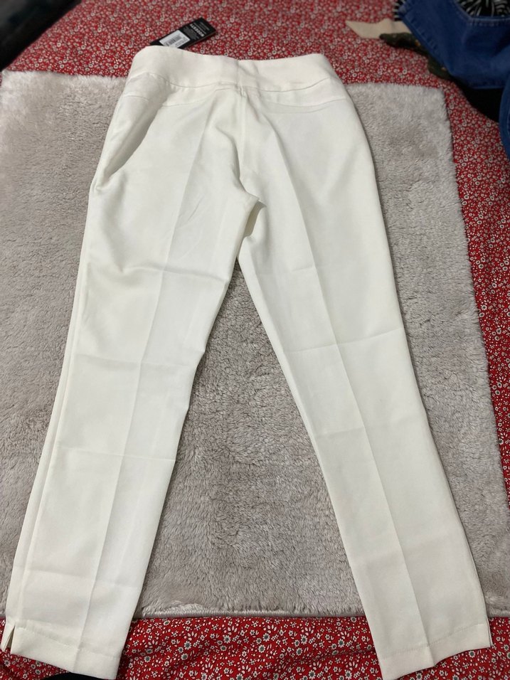 Beyaz Kumaş Kadın Pantolon - Görsel 3