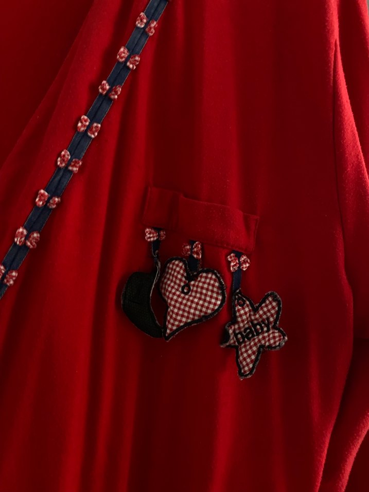 Nakışlı Uzun Kırmızı Bohem Kadın Sabahlık - Görsel 3