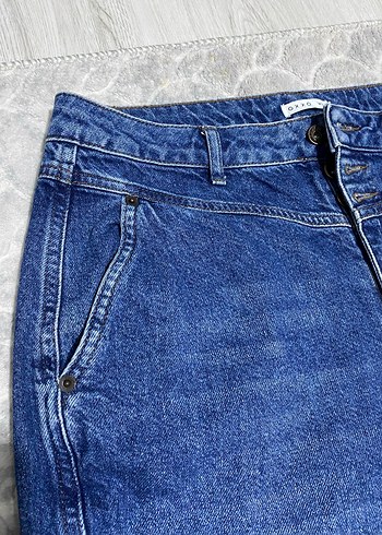 Kadın Mavi Denim Rahat Kesim Jean - Görsel 3