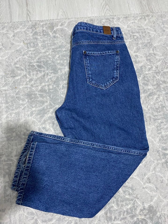Kadın Mavi Denim Rahat Kesim Jean - Görsel 2