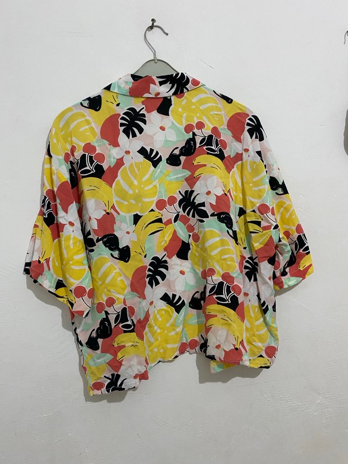 Renkli Baskılı Pop Kültür Kadın Gömlek - Görsel 2