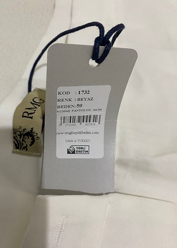 50 beden beyaz kumaş pantolon - Görsel 3