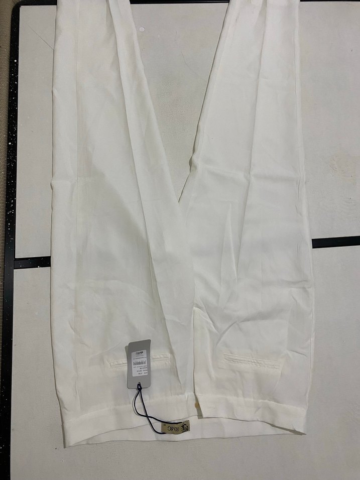 50 beden beyaz kumaş pantolon - Görsel 4