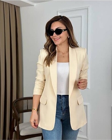 Bej blazer ceket