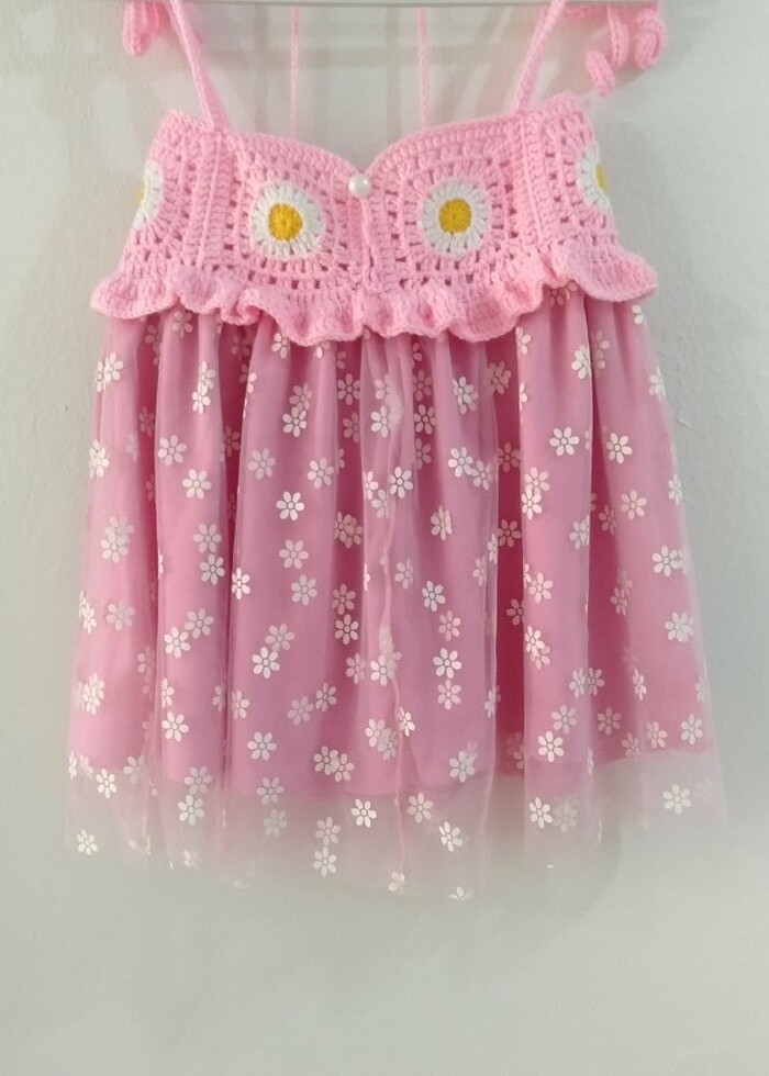 Örgü Robalı Papatya Elbise - Görsel 3