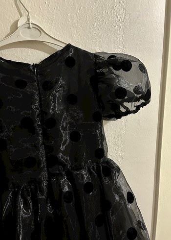 Kız Çocuk Puantiyeli Siyah abiye Elbise - Görsel 9