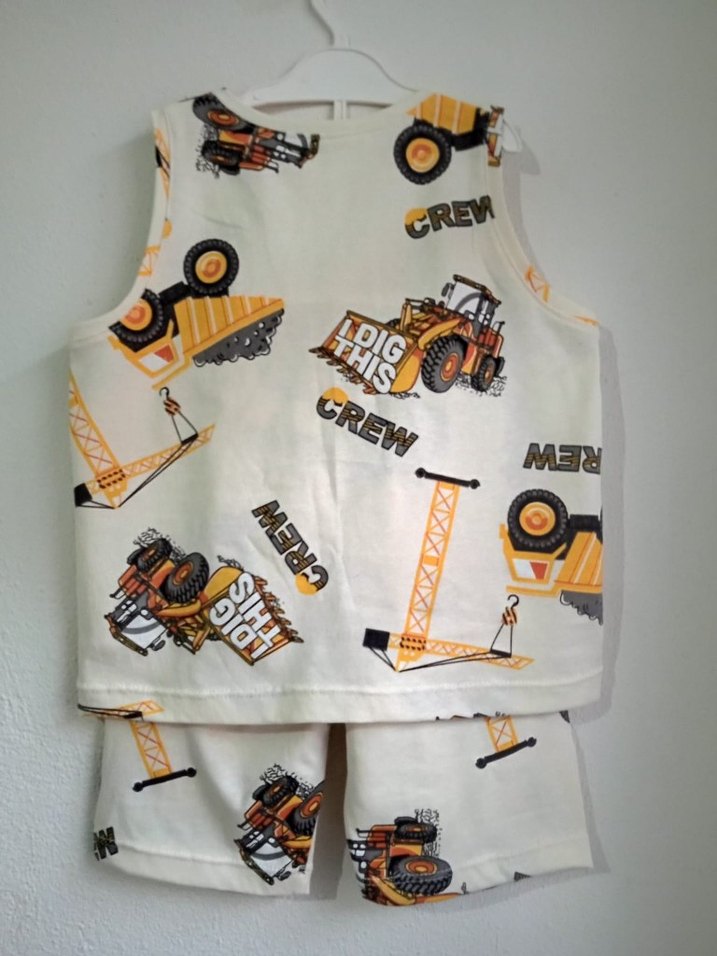 İş Makinesi Baskılı Erkek Çocuk Kolsuz Takım - Görsel 2