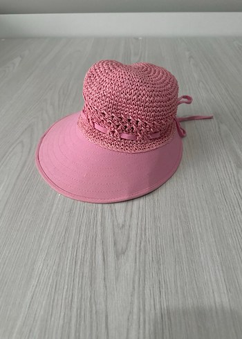 Pembe Dantelli Örgü Hasır Kadın Şapka